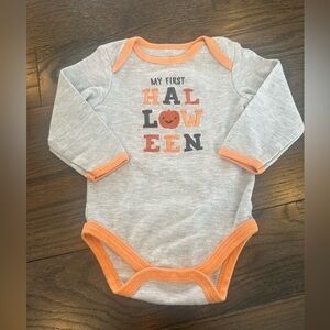 Chick Pea Gray and Orange Halloween Bodysuit